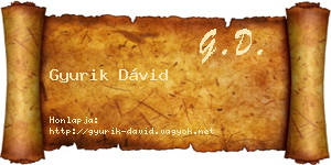 Gyurik Dávid névjegykártya